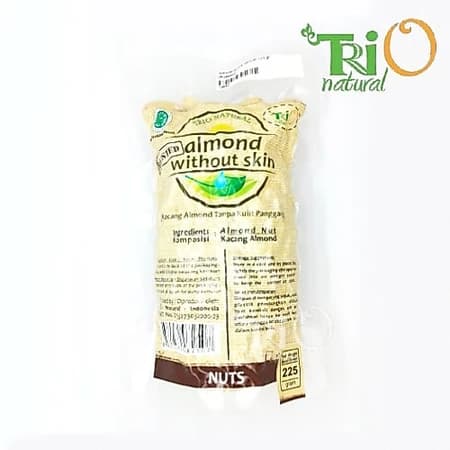 Trio Natural Almond Whole Without Skin Roasted 225 gram