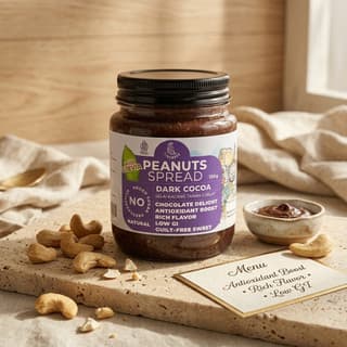 Selai Kacang Tanah Cokelat Dark Cocoa Timurasa 150gr + Stevia