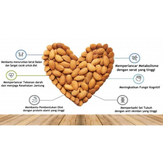 Trio Natural Almond Natural With Skin Roasted 225 gram