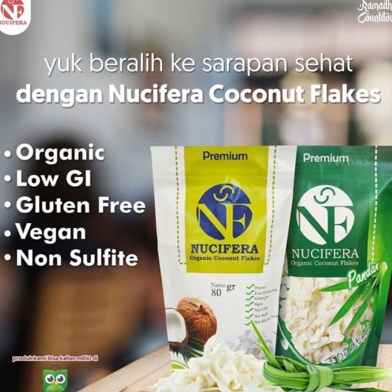 Coconuts Flakes Original Nucifera / Kelapa Slice Kering