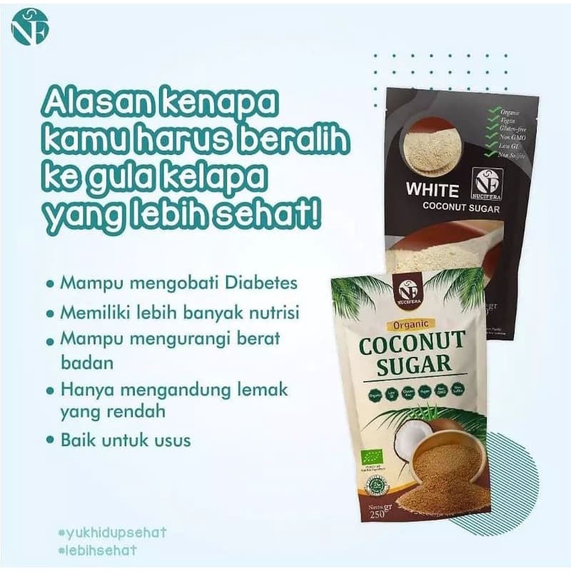 Gula Diet & MPASI White Coconut Sugar Nucifera Organik