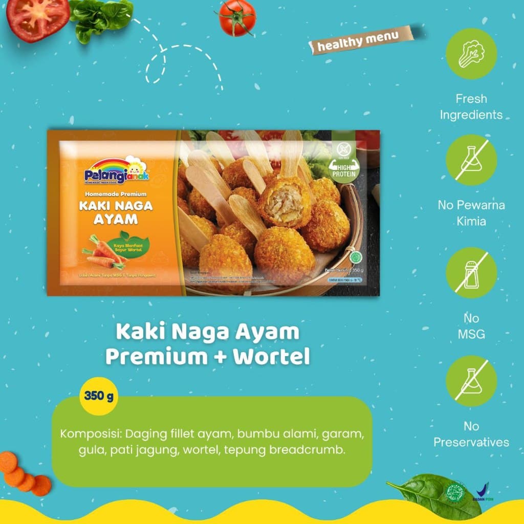Kaki Naga Ayam + Wortel Pelangi Anak MPASI