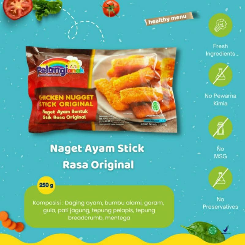 Nugget Stick Ayam Pelangi Food Aman Utk MPASI