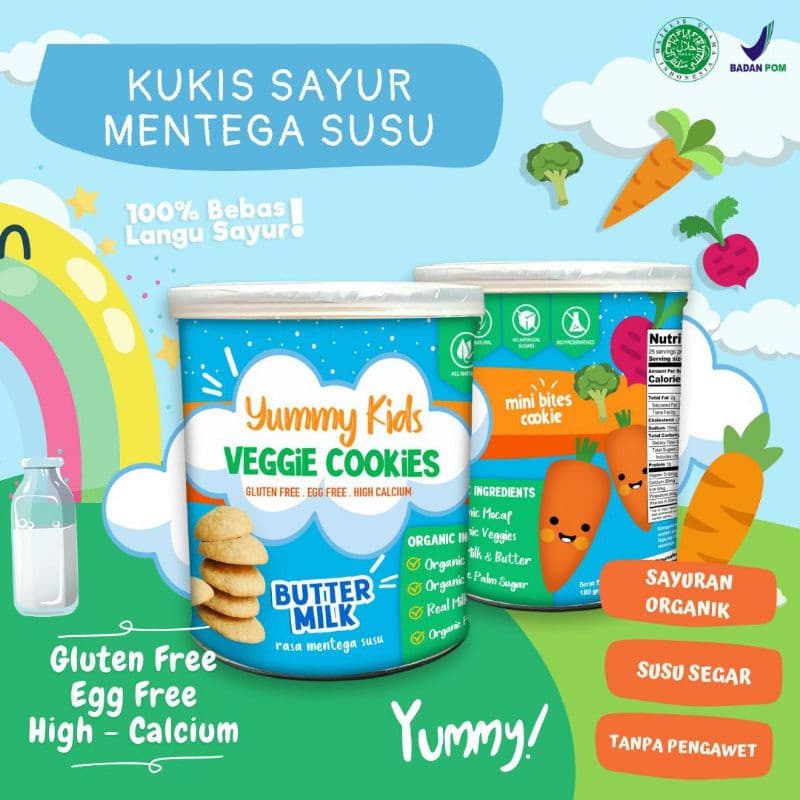 PelangiQu - Snack Cookies Sayur Organik Buttermilk Gluten Free Egg Free