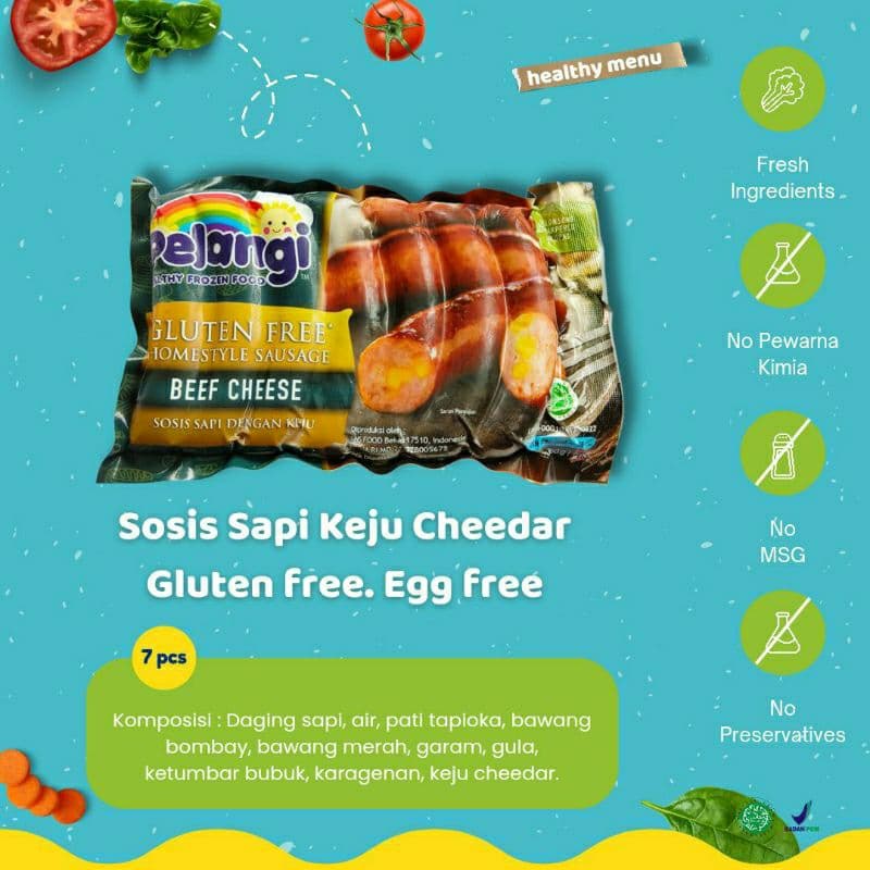 Sosis Beef Cheese Pelangi Food 400gr