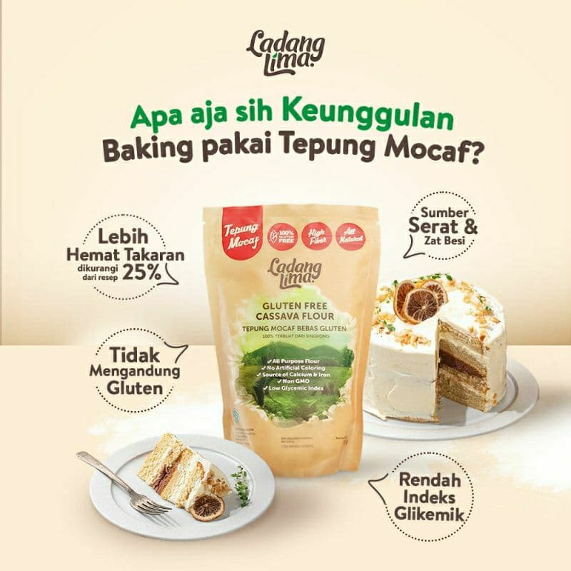 Ladang lima - TEPUNG MOCAF 500gr All Purpose Cassava Flour Serbaguna