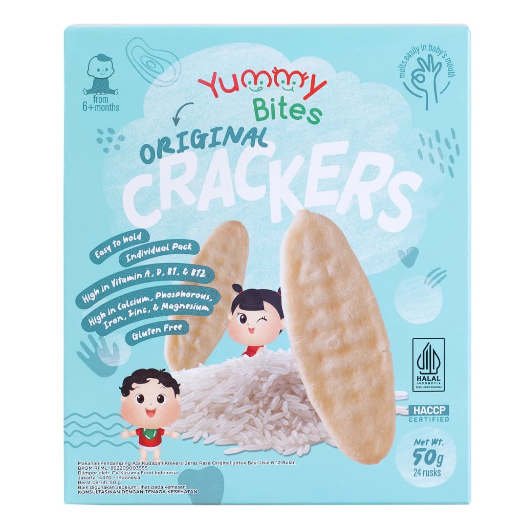 Yummy Bites Rice Crackers Beras MPASI 50gram — apel